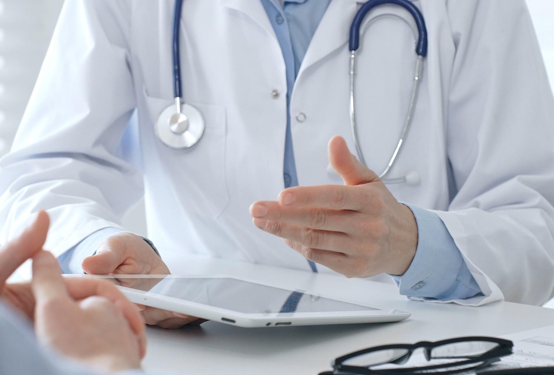 Doctor talking to patient