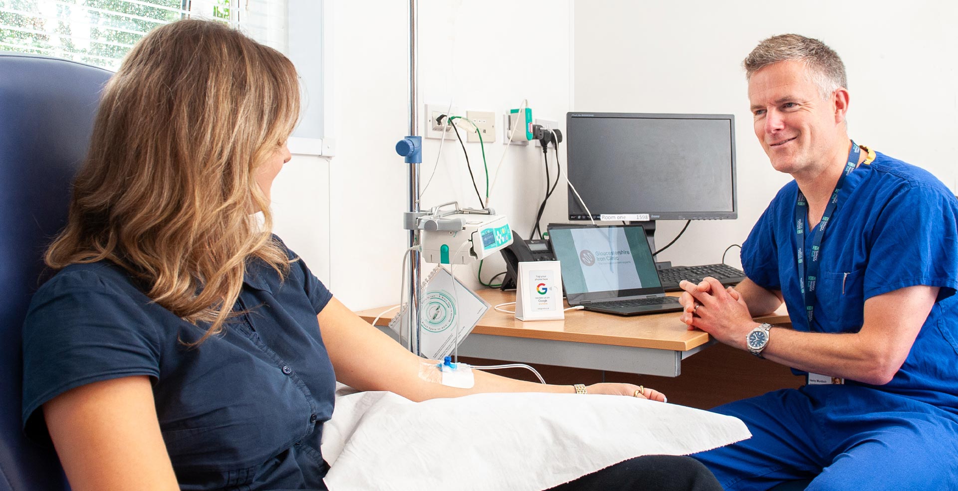 Dr henry murdoch with patient
