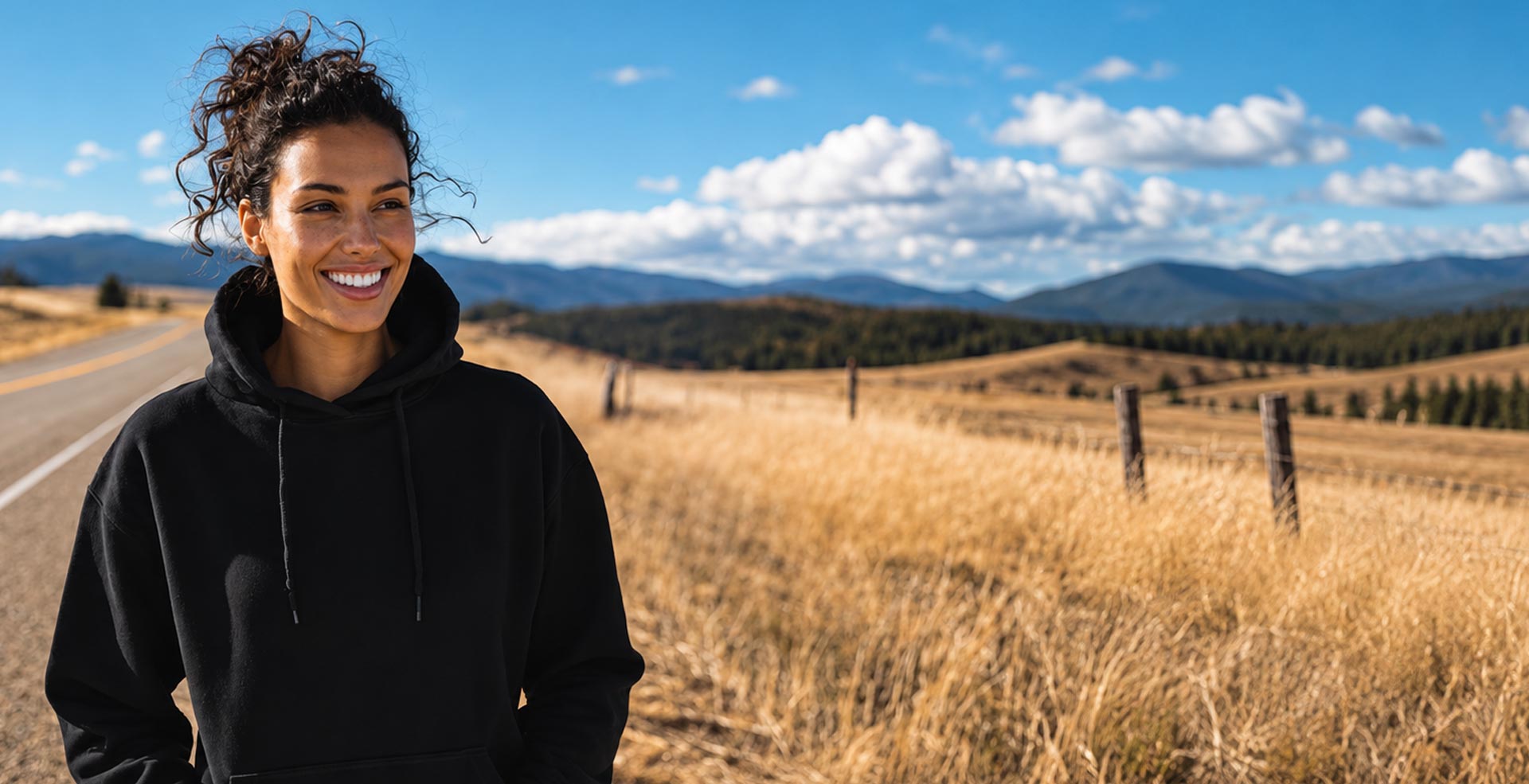 Smiling woman outside